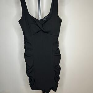 Trixxi Black Dress-9 juniors- ruched, bodycon, stretch,‎ prom homecoming wedding